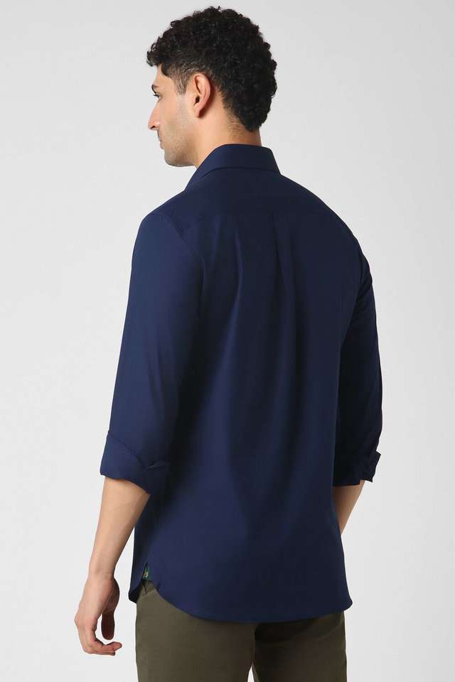 Solid-Cotton-Blend-Slim-Fit-Men-s-Casual-Wear-Shirt
