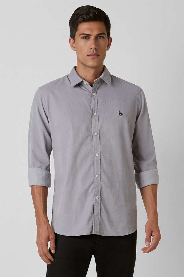 Solid-Cotton-Blend-Slim-Fit-Men-s-Casual-Wear-Shirt
