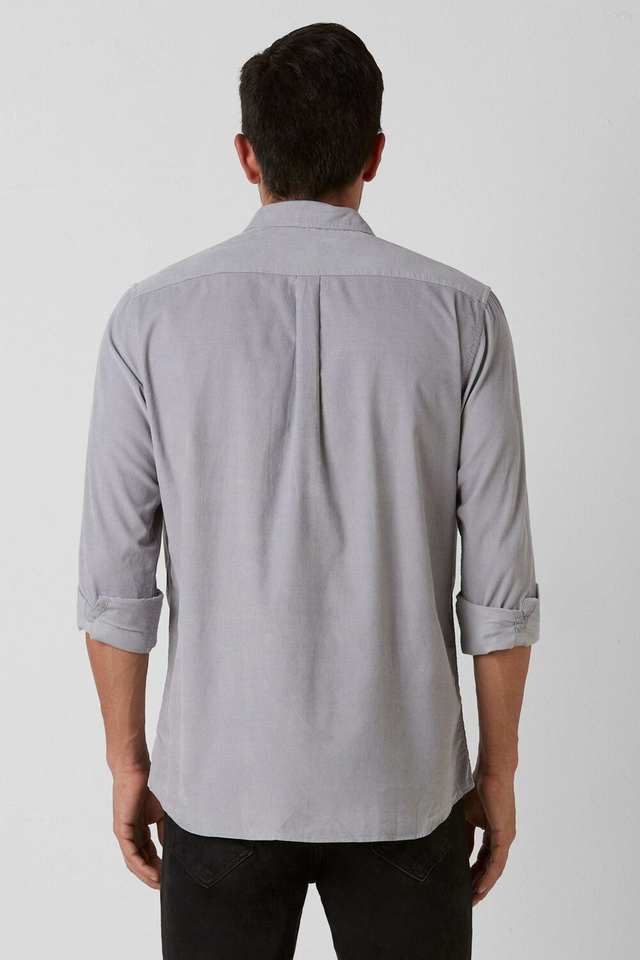 Solid-Cotton-Blend-Slim-Fit-Men-s-Casual-Wear-Shirt