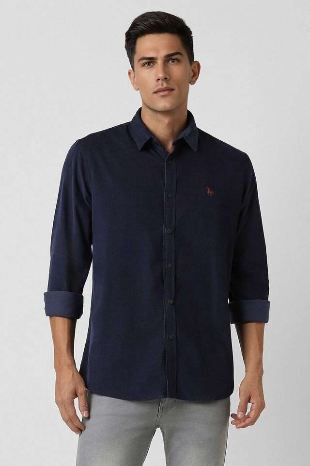 Solid-Cotton-Blend-Slim-Fit-Men-s-Casual-Wear-Shirt