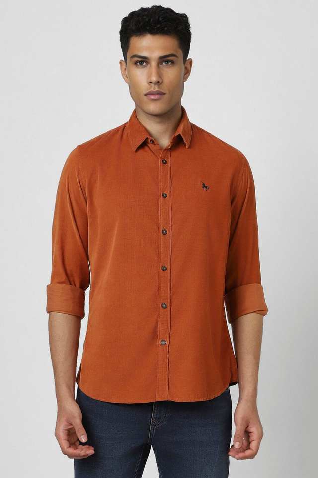 Solid-Cotton-Blend-Slim-Fit-Men-s-Casual-Wear-Shirt