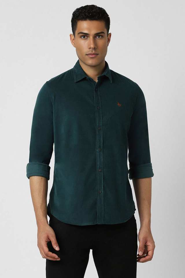 Solid-Cotton-Blend-Slim-Fit-Men-s-Casual-Wear-Shirt