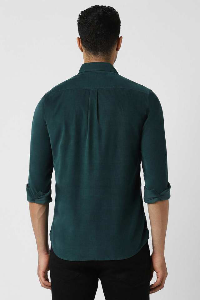 Solid-Cotton-Blend-Slim-Fit-Men-s-Casual-Wear-Shirt