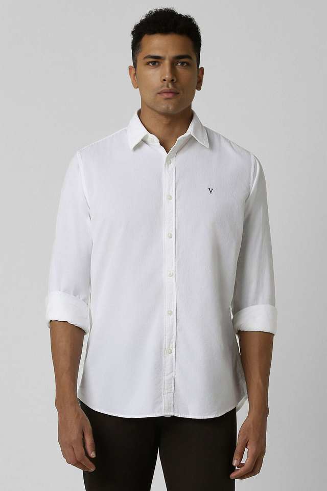Solid-Cotton-Blend-Slim-Fit-Men-s-Casual-Wear-Shirt