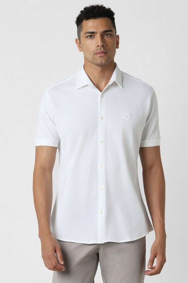 Solid-Polyester-Slim-Fit-Men-Casual-Wear-Shirt