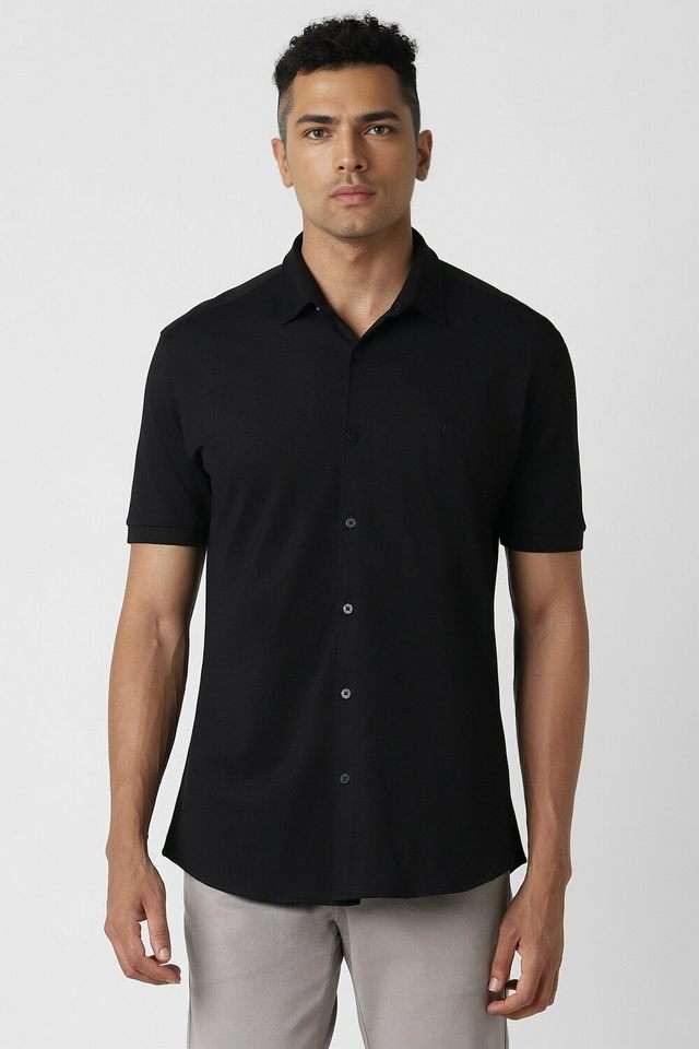 Solid-Polyester-Slim-Fit-Men-Casual-Wear-Shirt