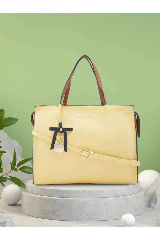 Buy Caprese yellow Tiera Faux Leather Zipper Closure Women's