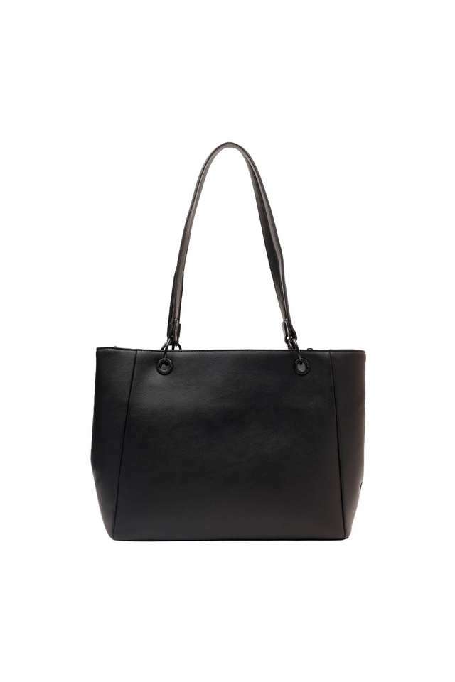 Solid-PU-Zipper-Closure-Women-s-Shopping-Bag