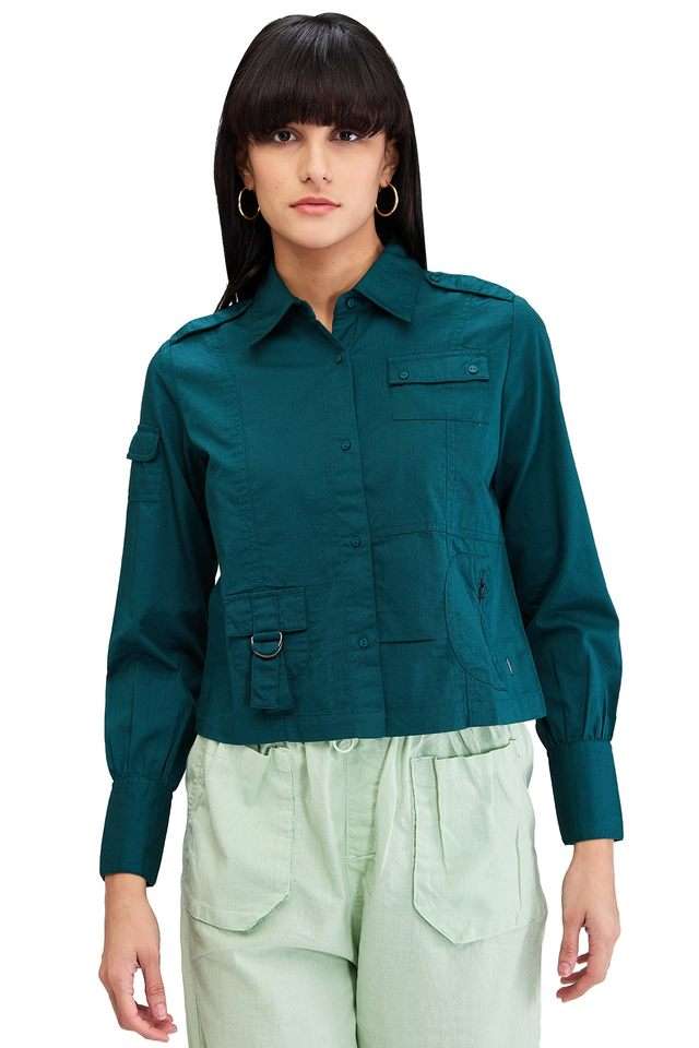 Solid-Cotton-Regular-Fit-Women-s-Shirt