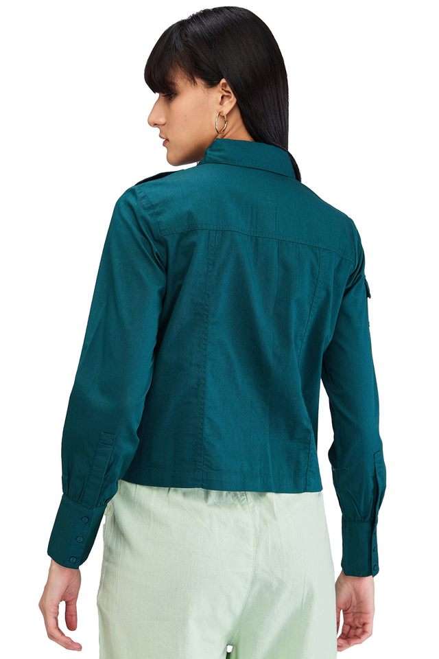 Solid-Cotton-Regular-Fit-Women-s-Shirt