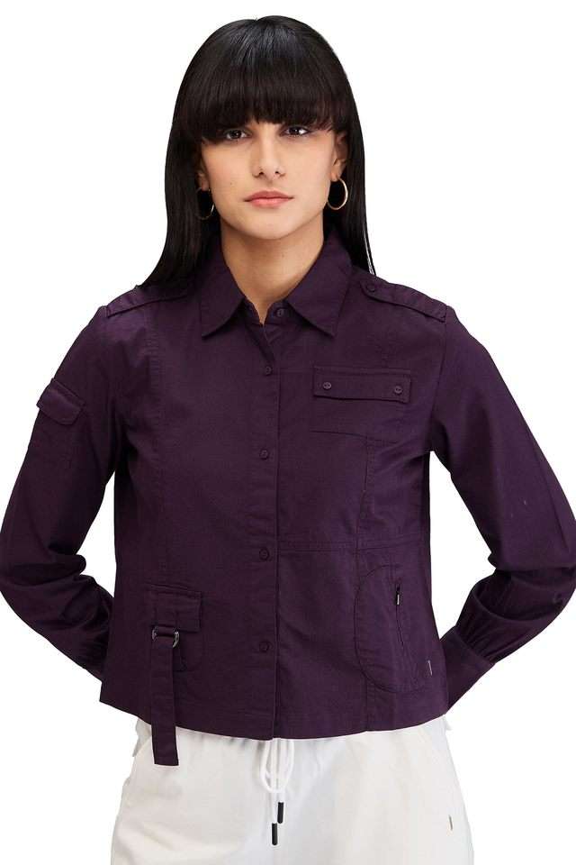 Solid-Cotton-Regular-Fit-Women-s-Shirt