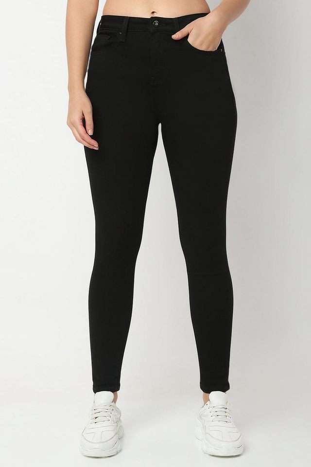 High-Rise-Blended-Fabric-Super-Skinny-Fit-Women-s-Jeans