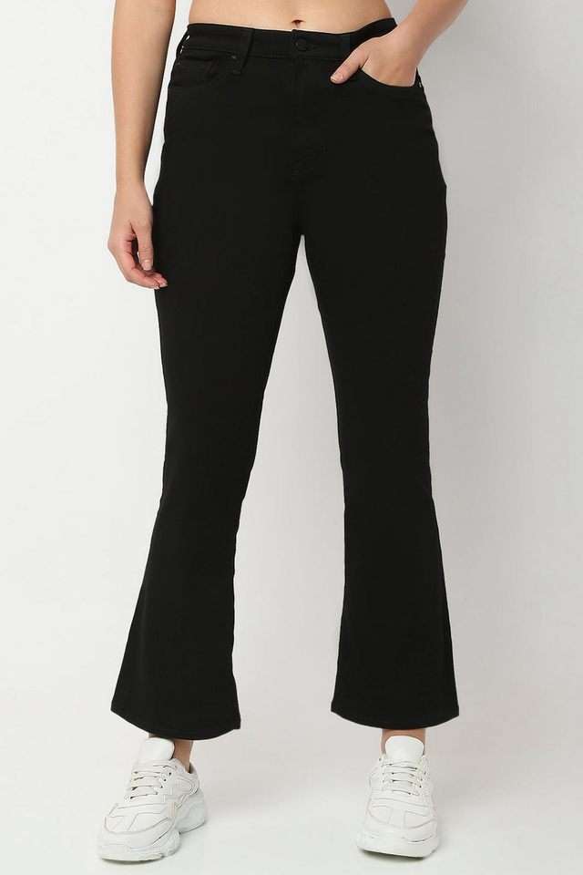 High-Rise-Blended-Fabric-Bootcut-Fit-Women-s-Jeans