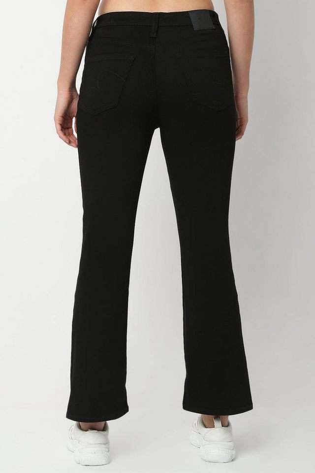 High-Rise-Blended-Fabric-Bootcut-Fit-Women-s-Jeans
