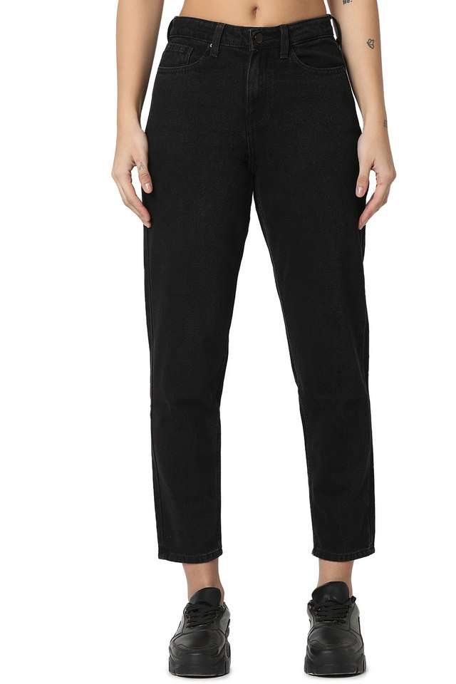 High-Rise-Dark-Wash-Cotton-Blend-Mom-Fit-Women-s-Jeans