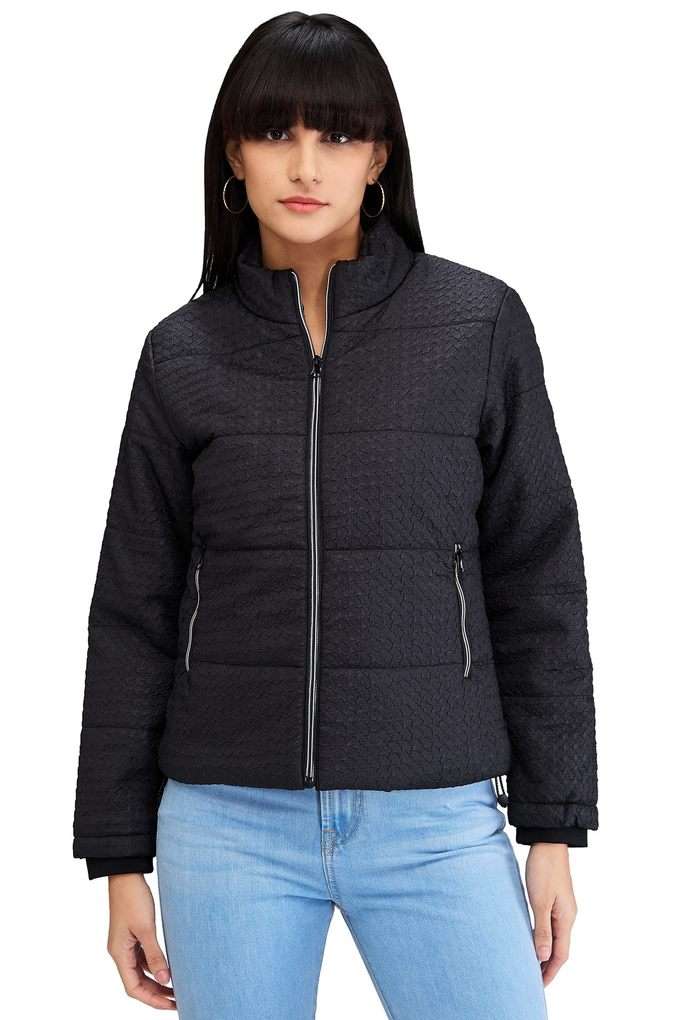 Solid-Polyester-Regular-Fit-Women-s-Jacket