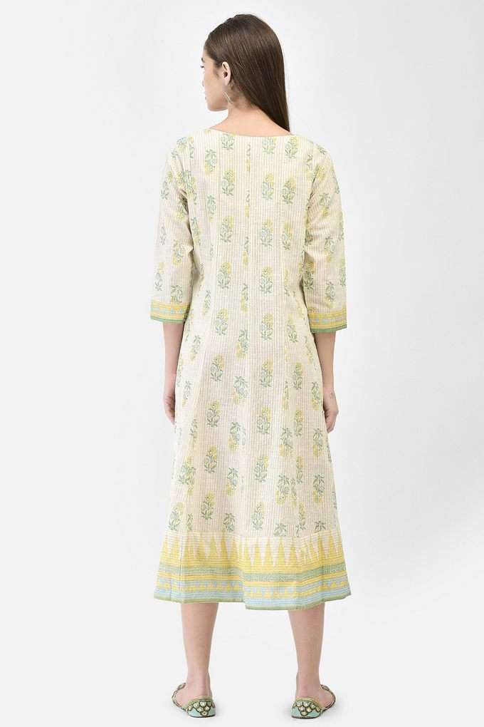 Printed-Cotton-V-Neck-Women-s-Casual-Wear-Kurta