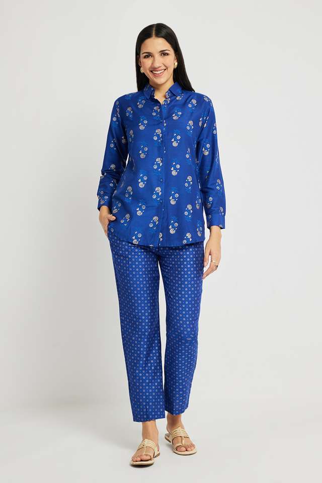 Printed-Mini-Silk-Woven-Women-s-Co-Ord-Set
