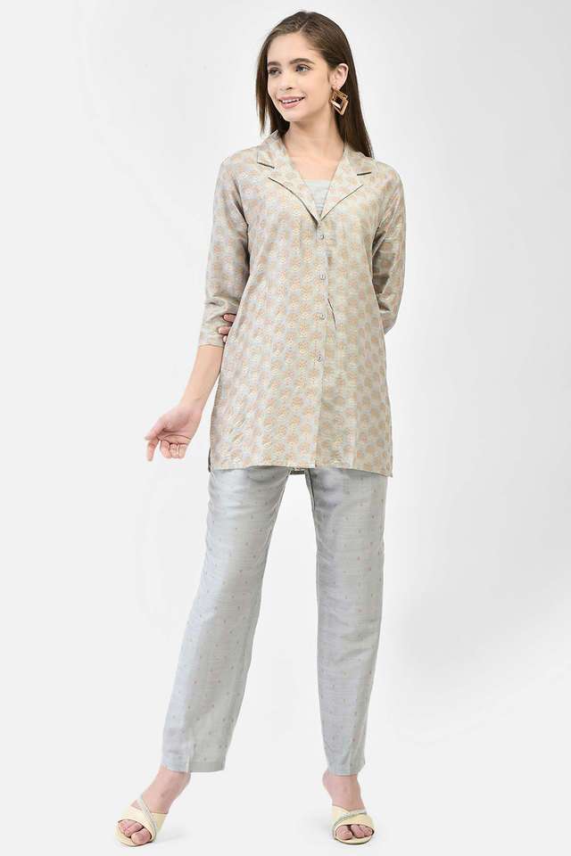 Printed-Mid-Thigh-Silk-Woven-Women-s-Co-Ord-Set