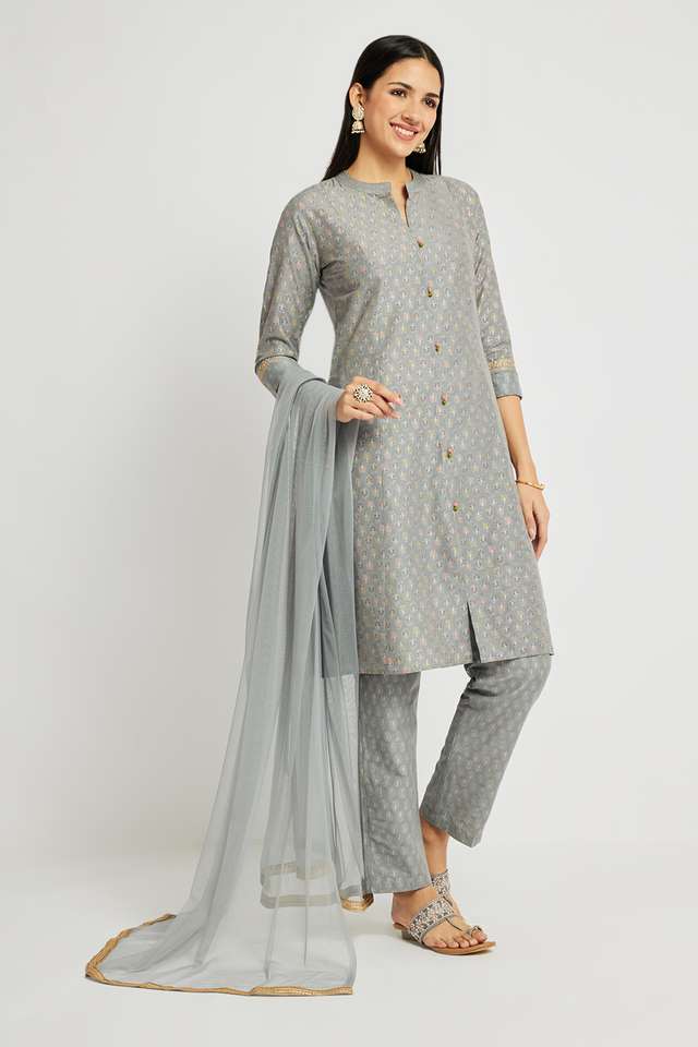 Printed-Calf-Length-Silk-Woven-Women-s-Co-Ord-Set