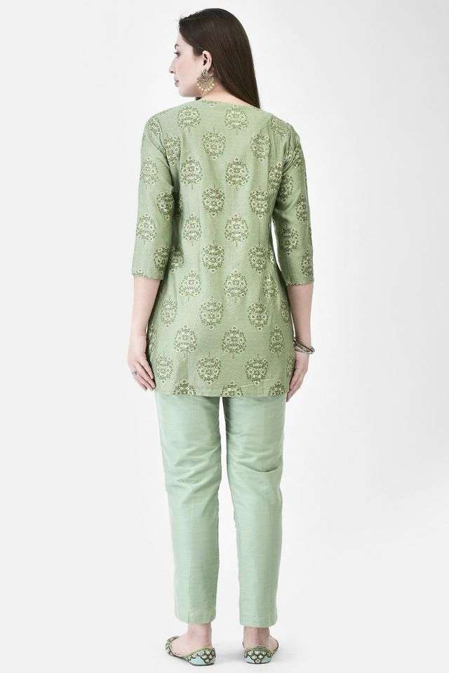 Printed-Viscose-V-Neck-Women-s-A-line-Kurta