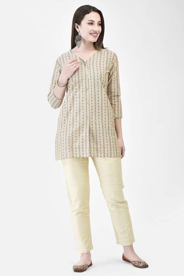 Printed-Silk-V-Neck-Women-s-Straight-Kurta