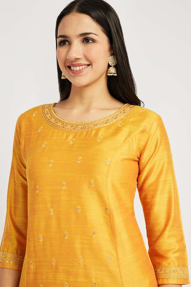 Solid-Calf-Length-Silk-Woven-Women-s-Co-Ord-Set