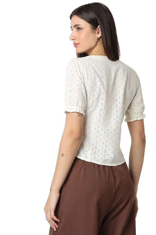 Solid-Cotton-Women-s-Top