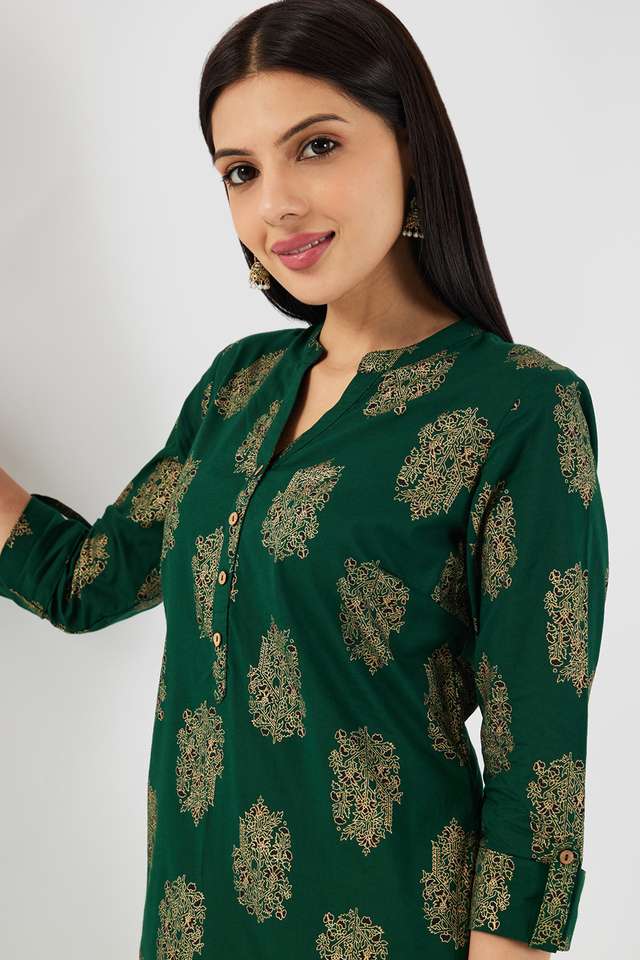 Printed-Cotton-Collared-Women-s-Casual-Wear-Kurta