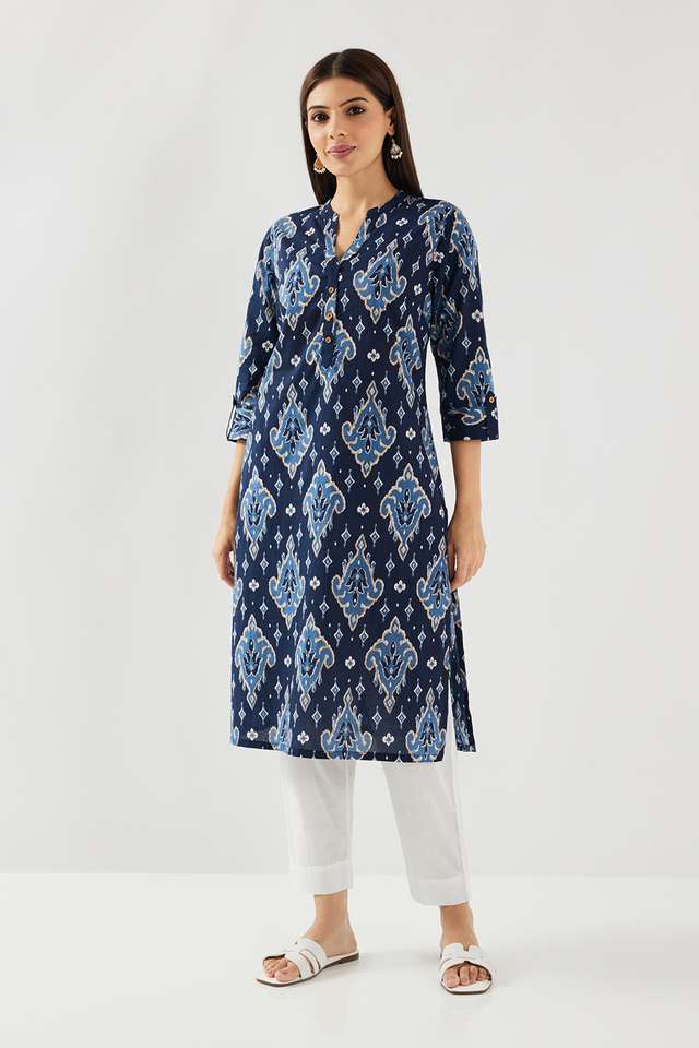 Printed-Cotton-Collared-Women-s-Casual-Wear-Kurta