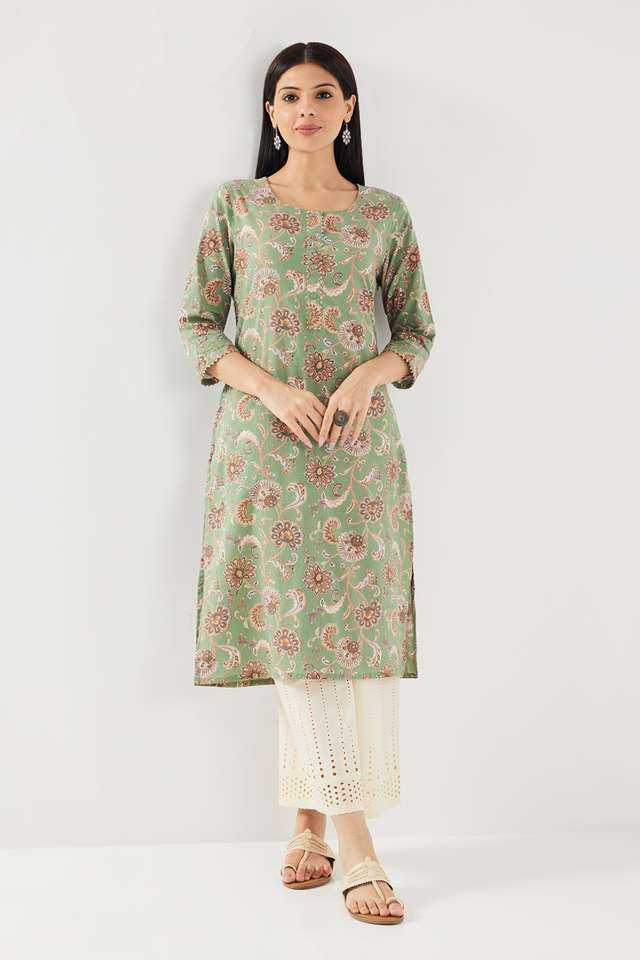 Printed-Rayon-Round-Neck-Women-s-Casual-Wear-Kurta