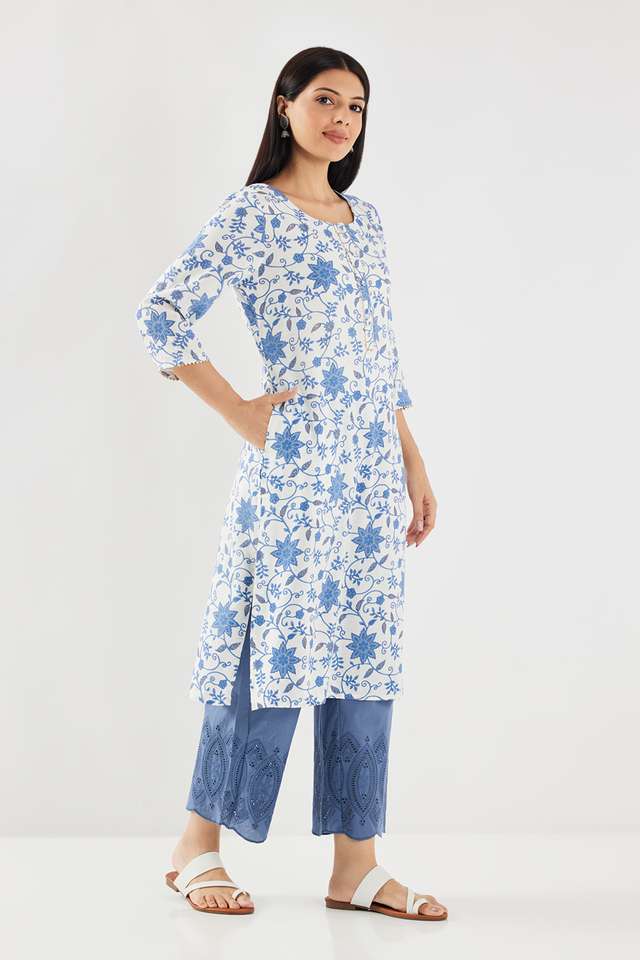 Printed-Rayon-Round-Neck-Women-s-Casual-Wear-Kurta
