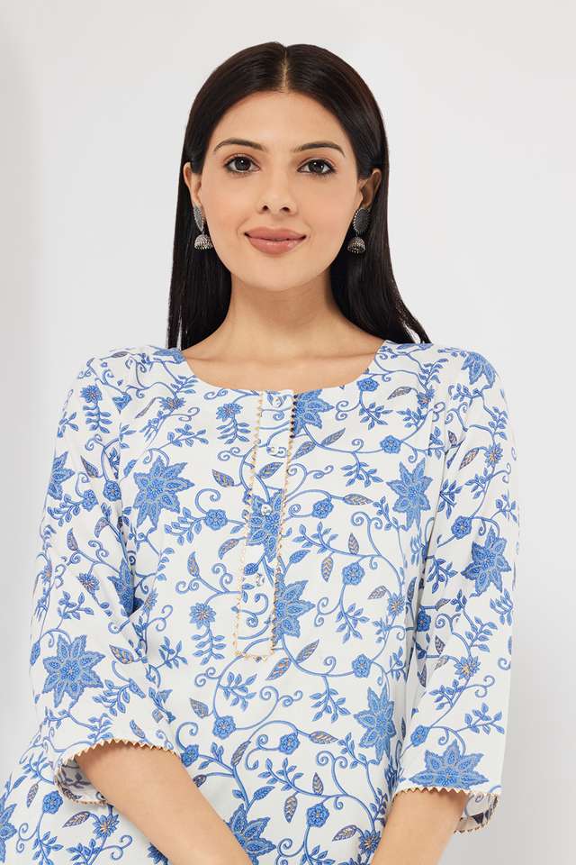 Printed-Rayon-Round-Neck-Women-s-Casual-Wear-Kurta