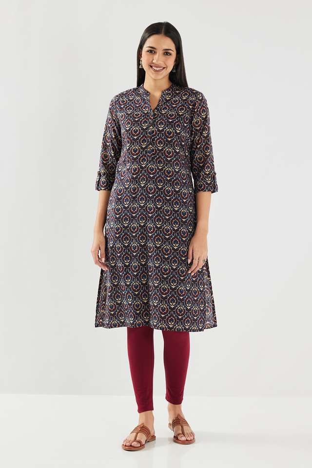 Printed-Cotton-Collared-Women-s-Casual-Wear-Kurta