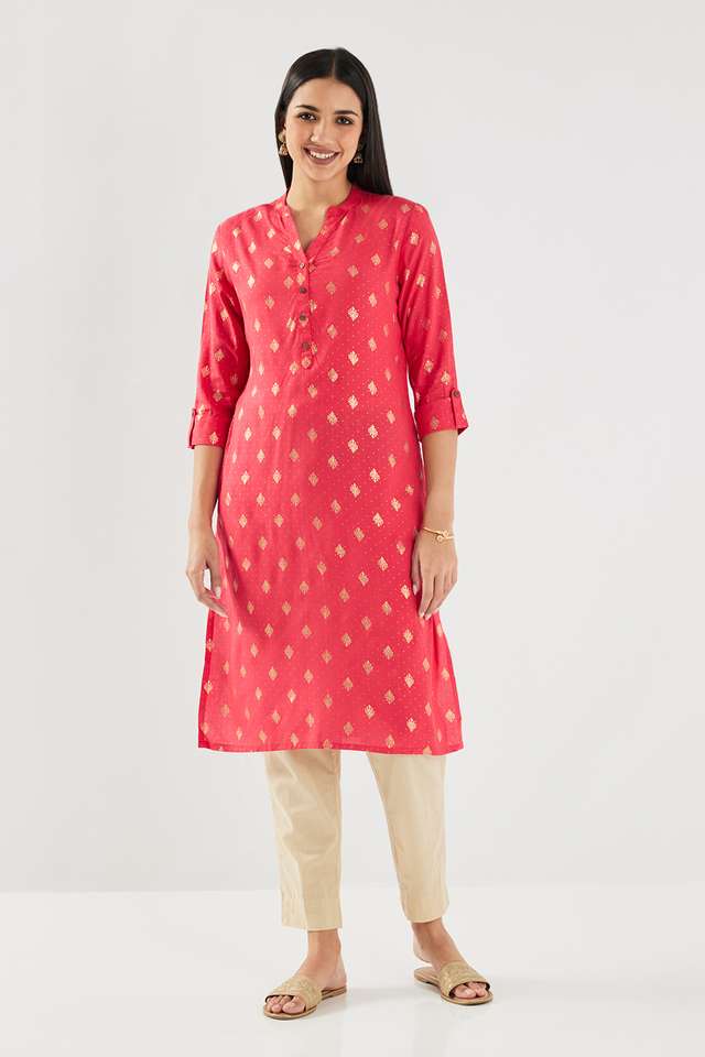 Solid-Rayon-Women-s-Casual-Wear-Kurta
