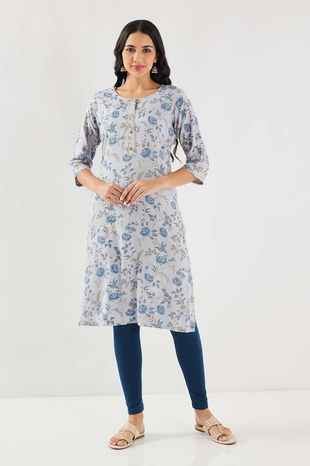Floral-Rayon-Women-s-Casual-Wear-Kurta