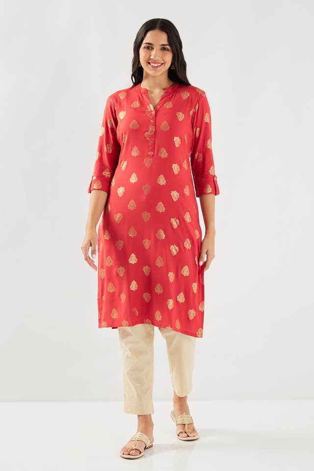 Solid-Rayon-Women-s-Casual-Wear-Kurta