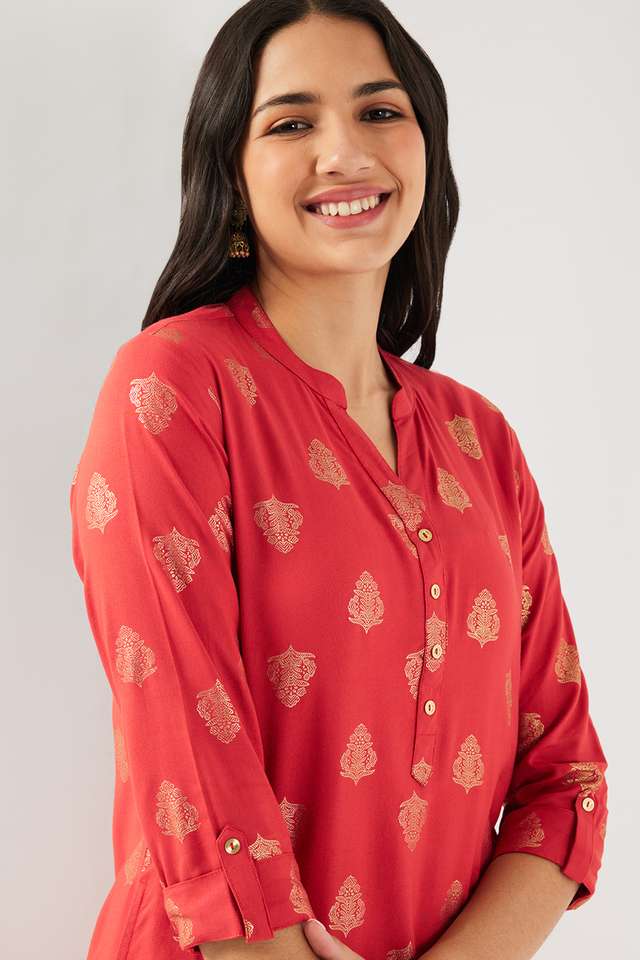 Solid-Rayon-Women-s-Casual-Wear-Kurta