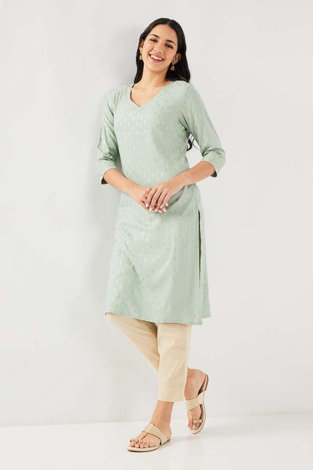 Solid-Rayon-Women-s-Casual-Wear-Kurta