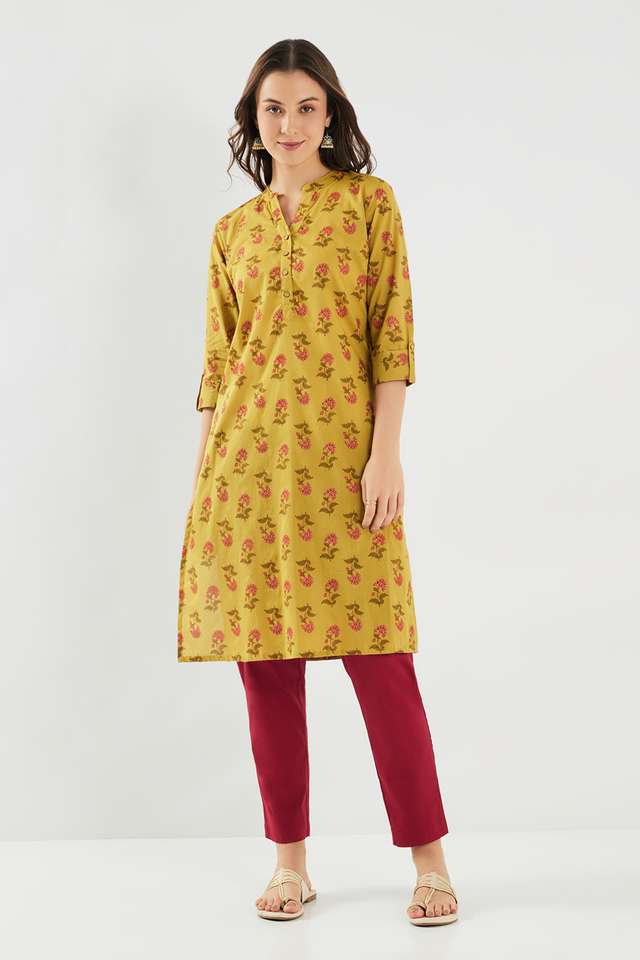 Printed-Cotton-Collared-Women-s-Casual-Wear-Kurta