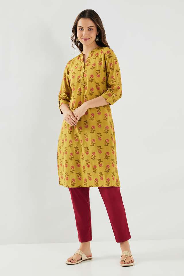 Printed-Cotton-Collared-Women-Festive-Wear-Kurta