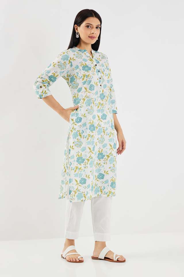 Floral-Blended-Fabric-Women-s-Casual-Wear-Kurta