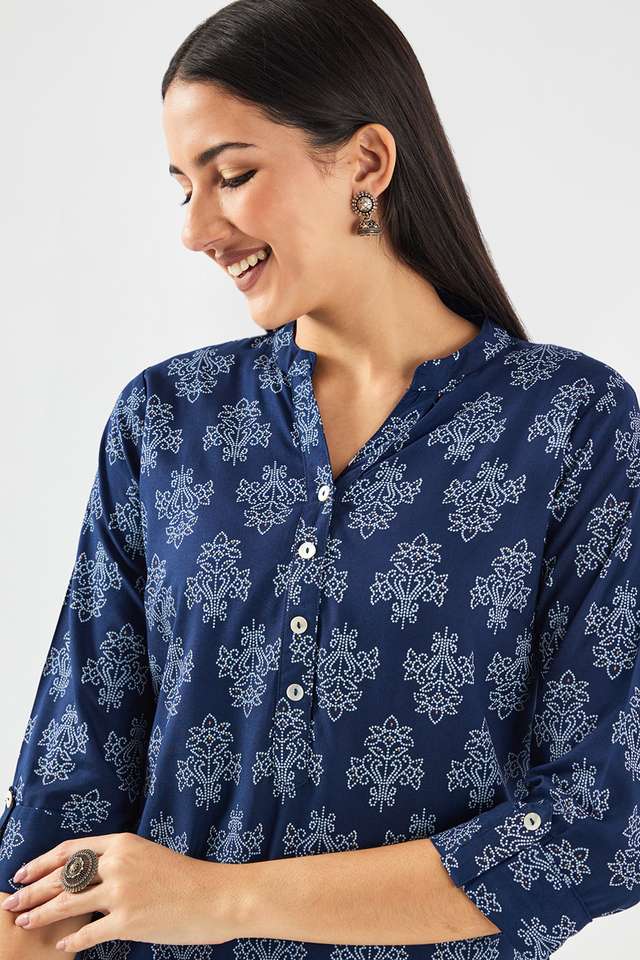 Printed-Viscose-Collared-Women-s-Casual-Wear-Kurta