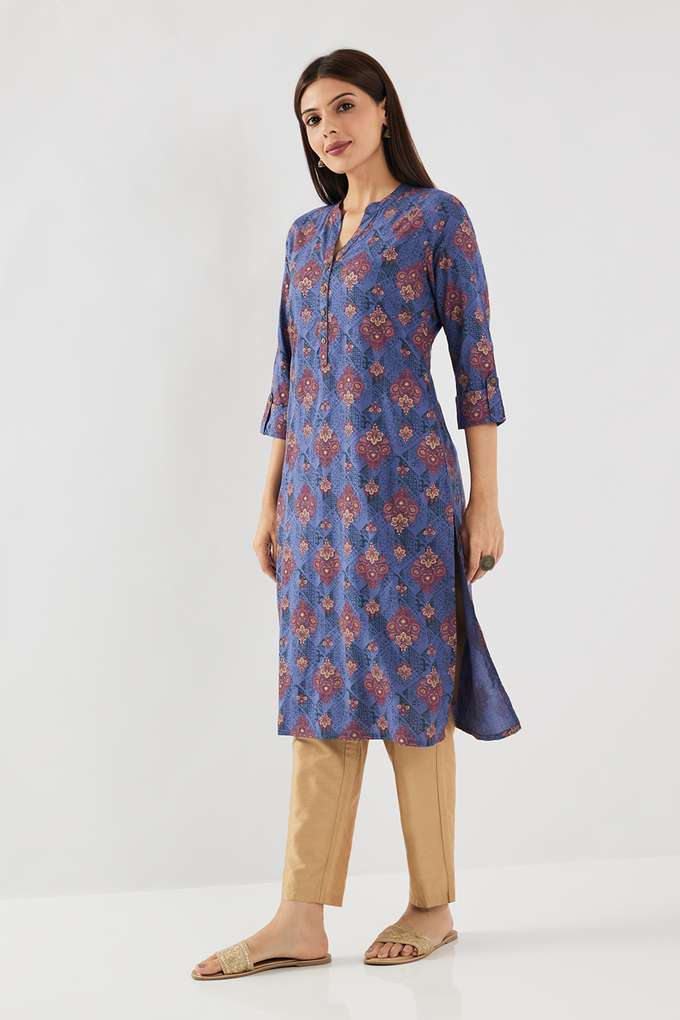 Printed-Rayon-Collared-Women-s-Casual-Wear-Kurta