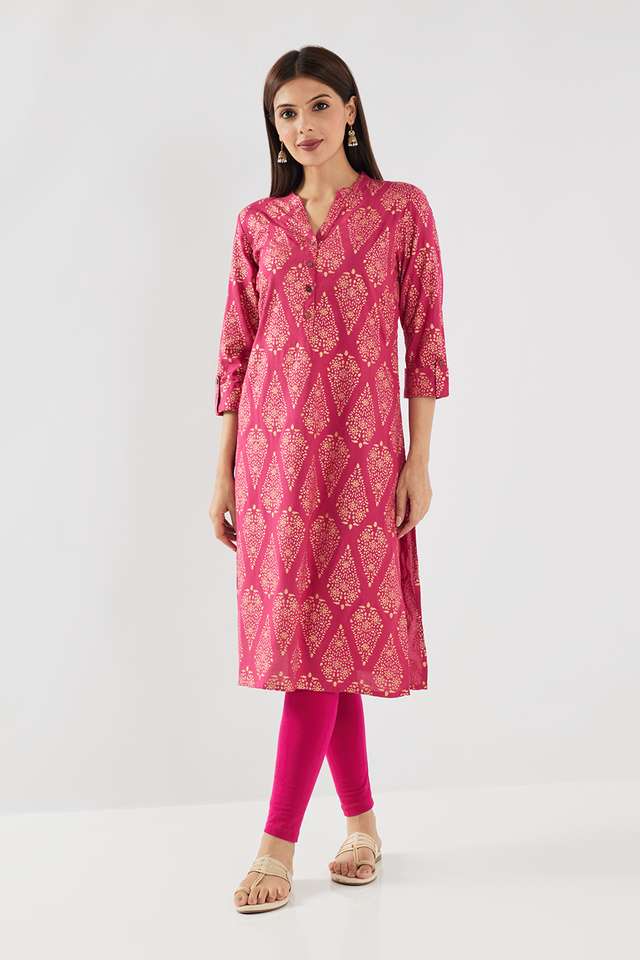 Printed-Rayon-Collared-Women-s-Casual-Wear-Kurta