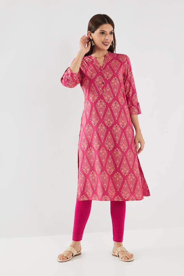 Printed-Rayon-Collared-Women-s-Casual-Wear-Kurta