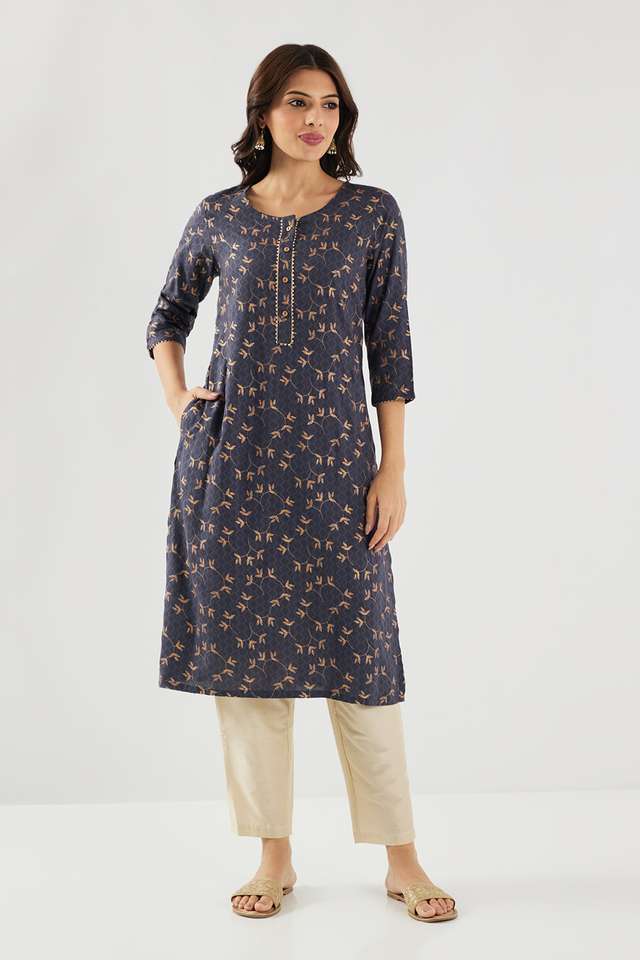 Printed-Rayon-Round-Neck-Women-s-Casual-Wear-Kurta