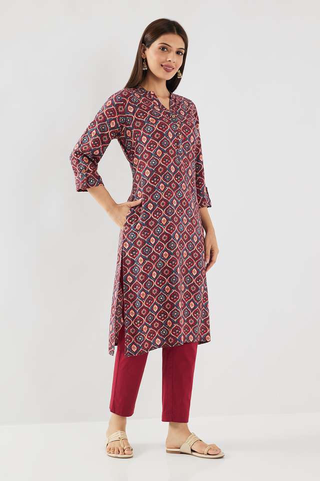 Printed-Rayon-Collared-Women-s-Casual-Wear-Kurta