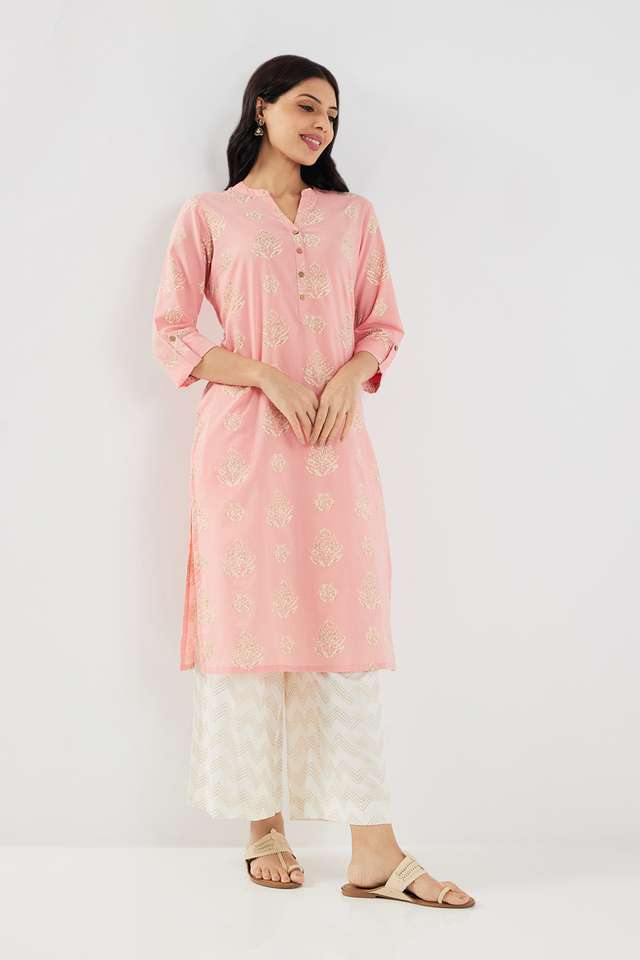 Printed-Cotton-Collared-Women-s-Casual-Wear-Kurta