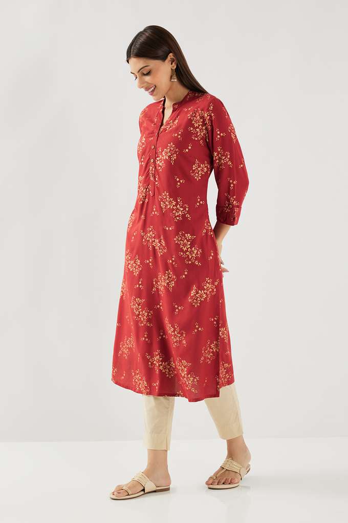 Printed-Rayon-Collared-Women-s-Casual-Wear-Kurta